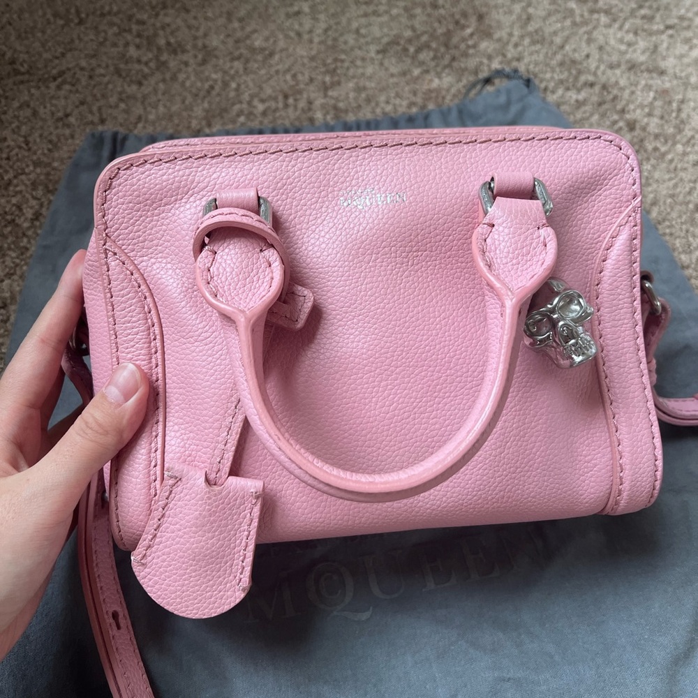 Alexander McQueen Light Pink Crossbody Mini Skull Lock Purse